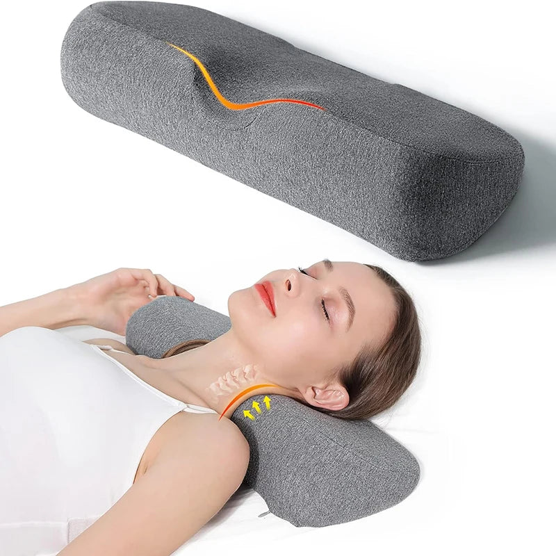 Almofada Cervical Ergonómica de Espuma de Memória | Suporte para Dormir de Lado, Costas e Barriga