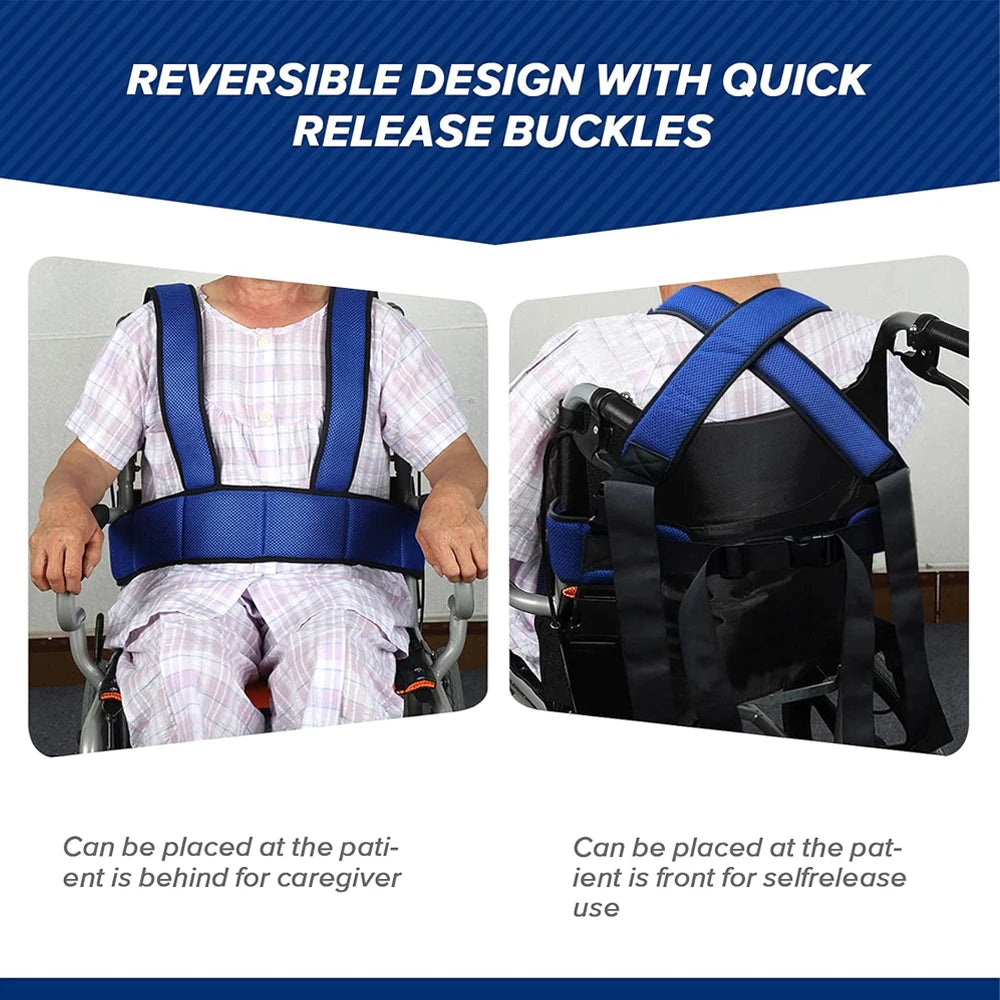 1PCS Wheelchair Seat Belt Torso Support Vest, Full Body Harness Prevent Tilting or Falling, Chest Waist Band Restraint Strap