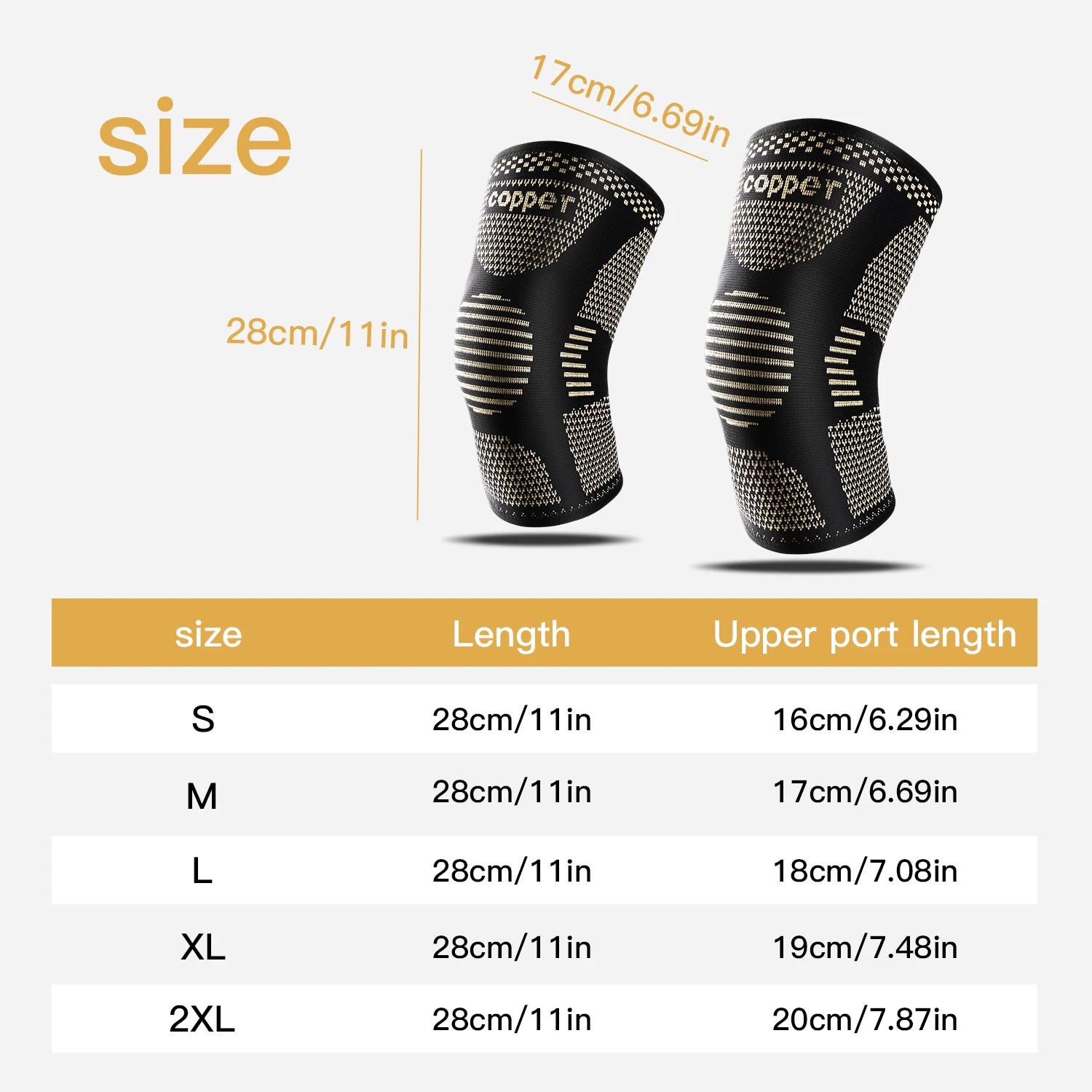 Copper Knee Brace for Arthritis Pain Support-Copper Knee Sleeve for knee pain Compression sleeve for Sports,Knee Pain Relief
