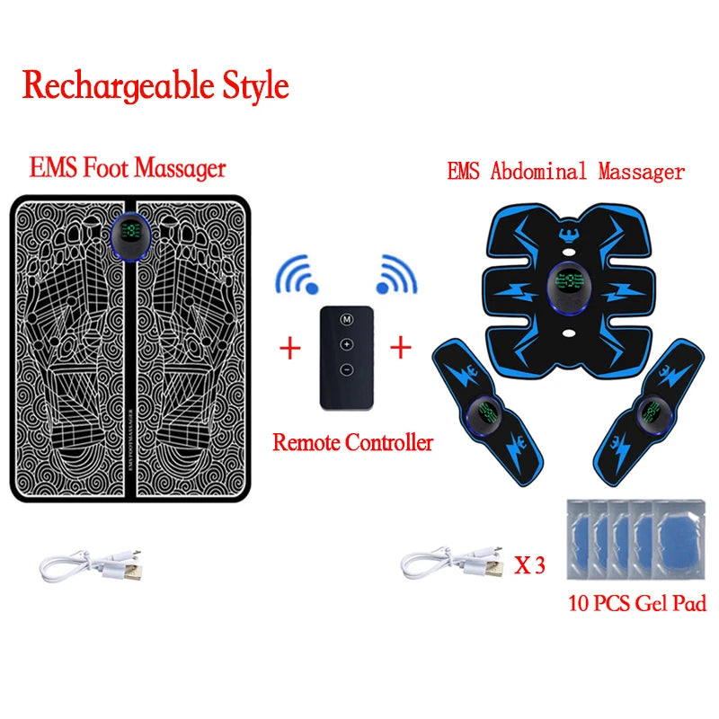 Tapete Massageador EMS para Pés com Controle Inteligente
