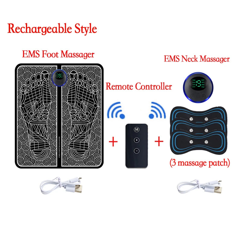 Tapete Massageador EMS para Pés com Controle Inteligente