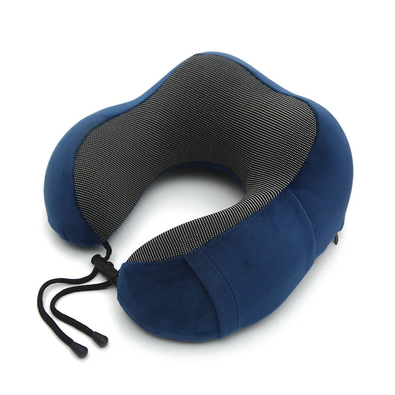 Almofada Cervical em Espuma de Memória em U | Conforto e Suporte para Viagem