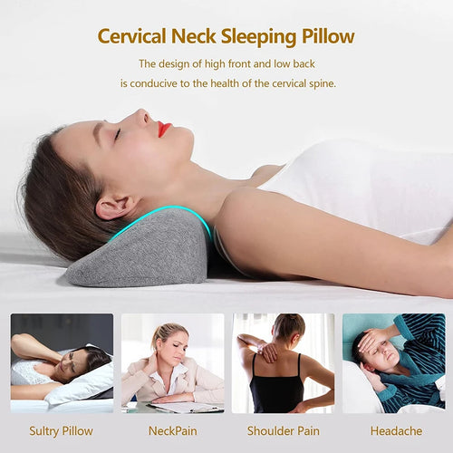 Almofada Cervical Ergonómica de Espuma de Memória | Suporte para Dormir de Lado, Costas e Barriga