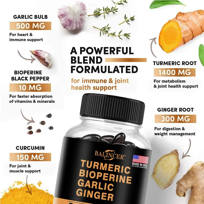 Suplemento Alimentar de Cúrcuma com Ingredientes Naturais