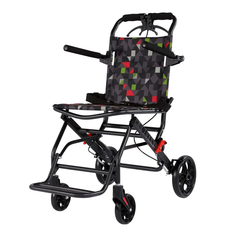 Cadeira de Rodas Dobrável Ultra Leve para Viagem | Travões de Segurança | Suspensão Anti-Impacto | Compacta e Portátil