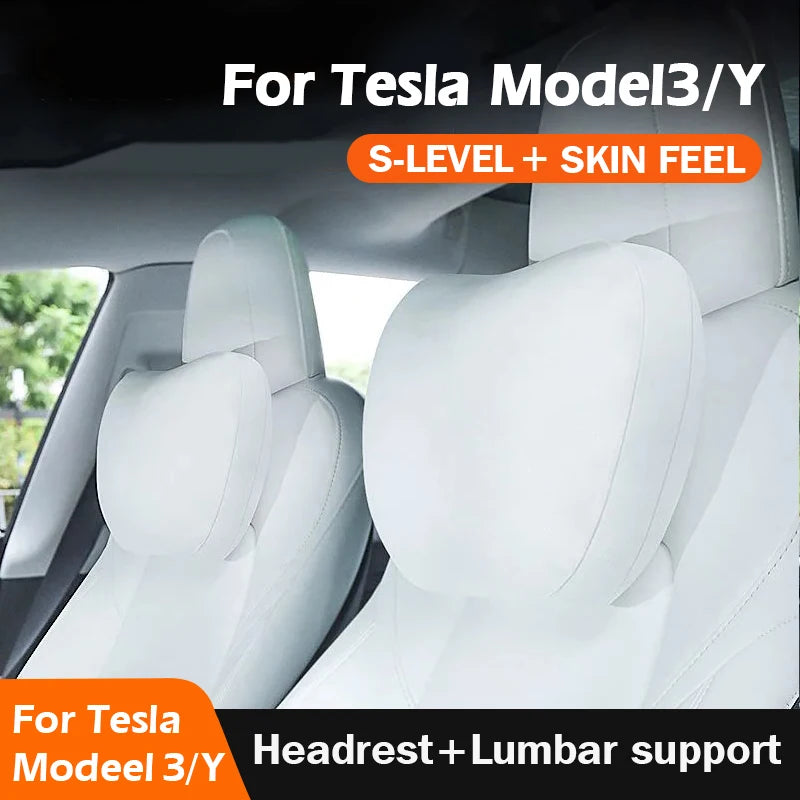 Almofada de Apoio Cervical e Lombar com Acabamento Premium para Tesla