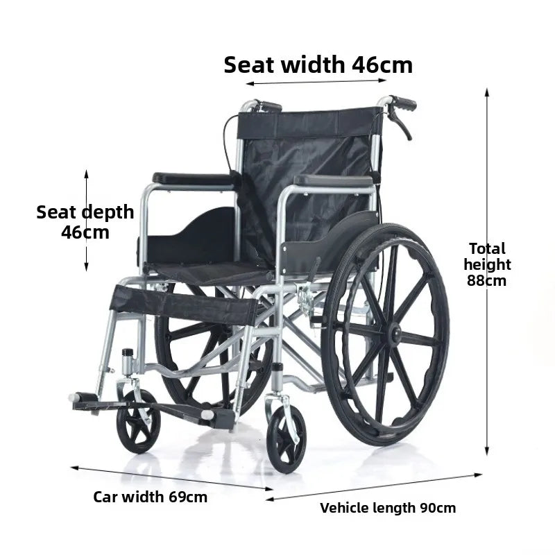 Cadeira de Rodas Dobrável Ultraligeira Dobragem Rápida | Portátil para Idosos e Pessoas com Mobilidade Reduzida