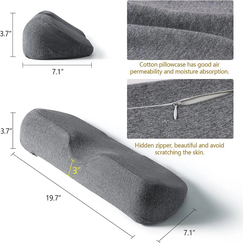 Almofada Cervical Ergonómica de Espuma de Memória | Suporte para Dormir de Lado, Costas e Barriga