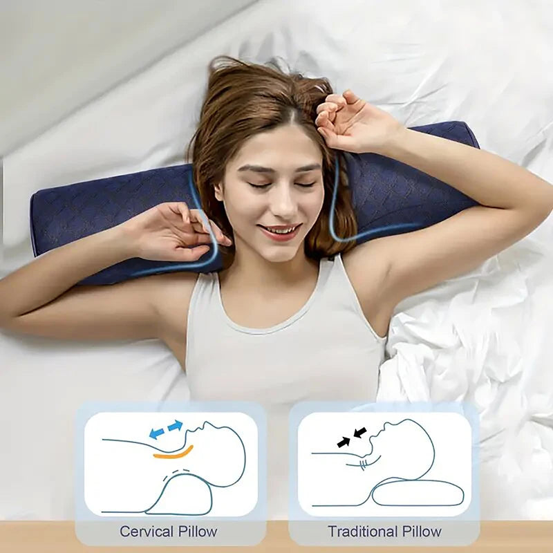 Almofada Cervical com Massageador para Alívio do Desconforto no Pescoço