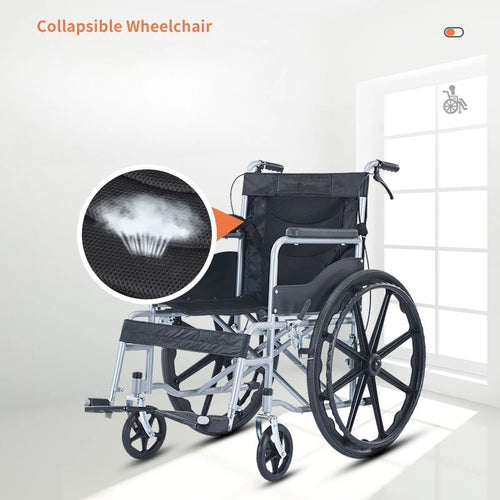 Cadeira de Rodas Dobrável Ultraligeira Dobragem Rápida | Portátil para Idosos e Pessoas com Mobilidade Reduzida