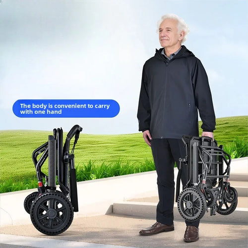 Cadeira de Rodas Dobrável Ultra Leve para Viagem | Travões de Segurança | Suspensão Anti-Impacto | Compacta e Portátil