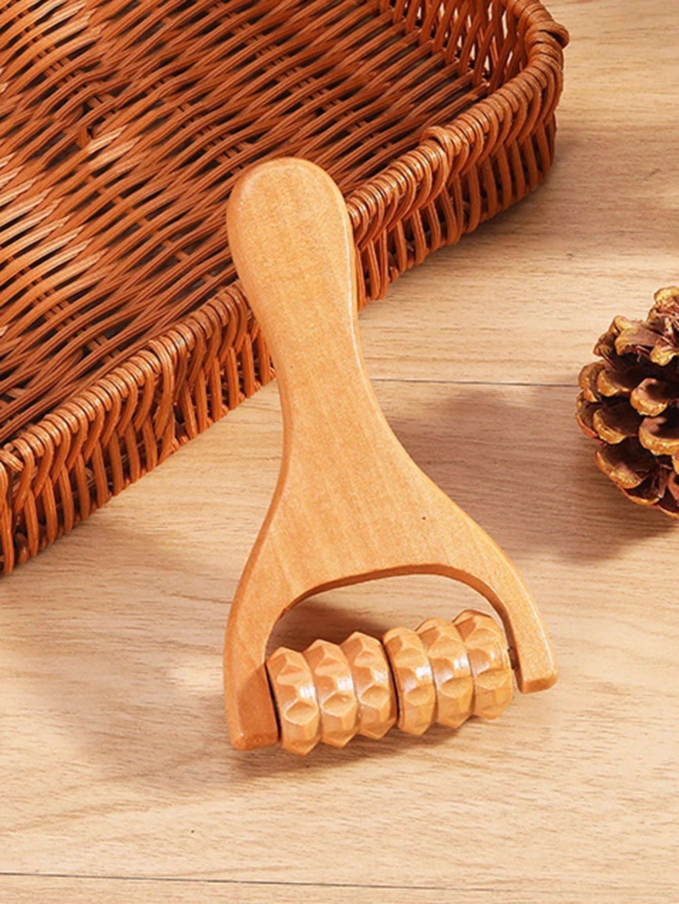 Massageador de rolos de madeira para terapia corporal