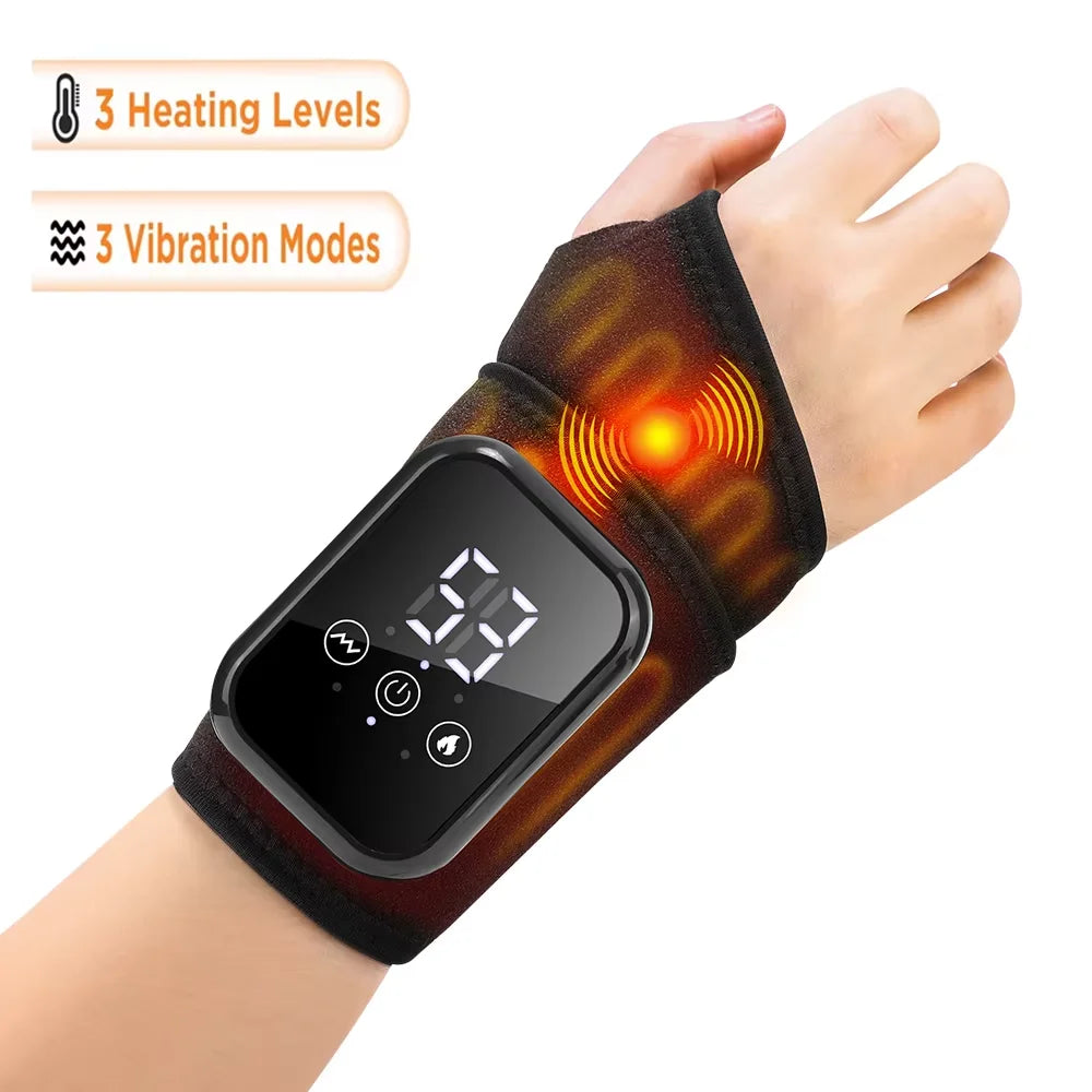 Massageador Portátil para Tornozelo e Pulso com Aquecimento Regulável e 3 Modos de Vibração