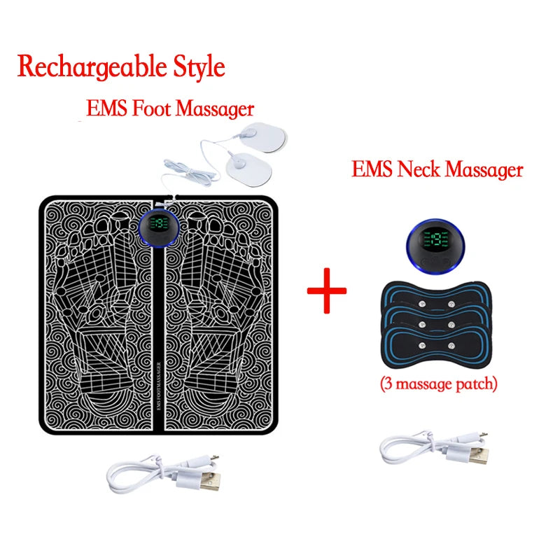 Tapete Massageador EMS para Pés com Controle Inteligente
