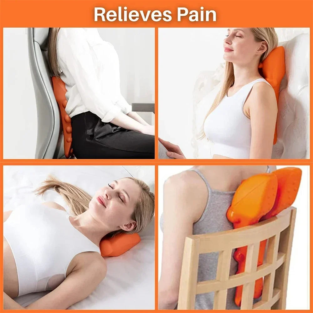 Alongador Cervical Ergonómico com Pontos de Massagem | Alívio da Tensão no Pescoço, Ombros e Coluna Cervical