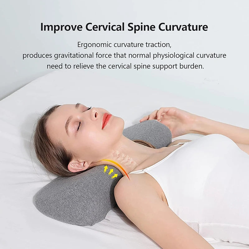 Almofada Cervical Ergonómica de Espuma de Memória | Suporte para Dormir de Lado, Costas e Barriga