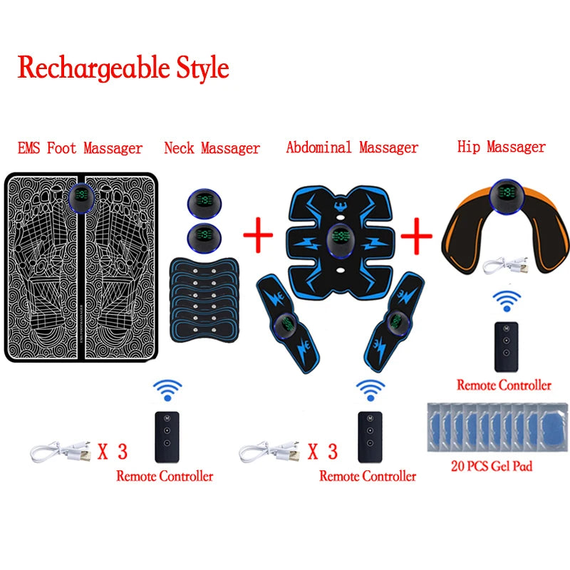 Tapete Massageador EMS para Pés com Controle Inteligente