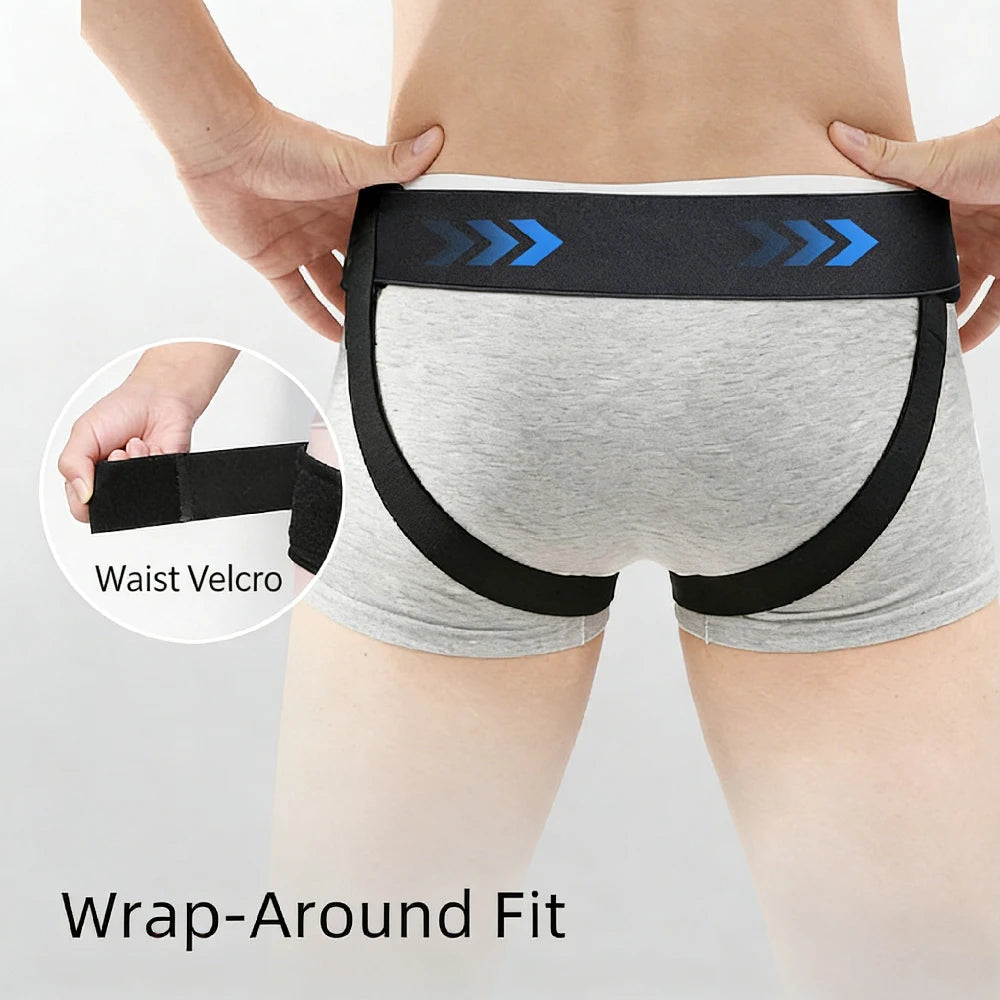 Cinto Ortopédico Ajustável para Hérnia Inguinal com 2 Almofadas de Compressão | Suporte Confortável para Homem e Mulher