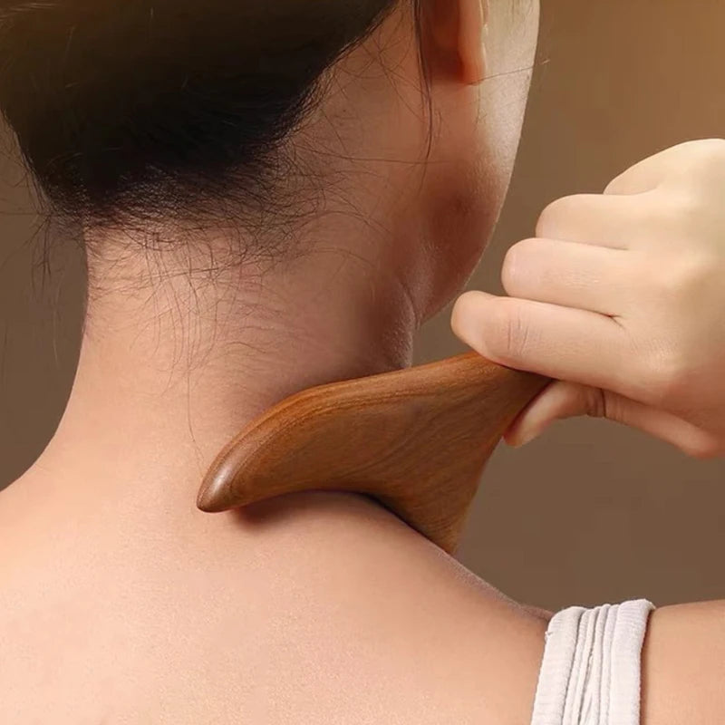 Ferramenta de Massagem e Liberação Miofascial em Madeira de Sândalo