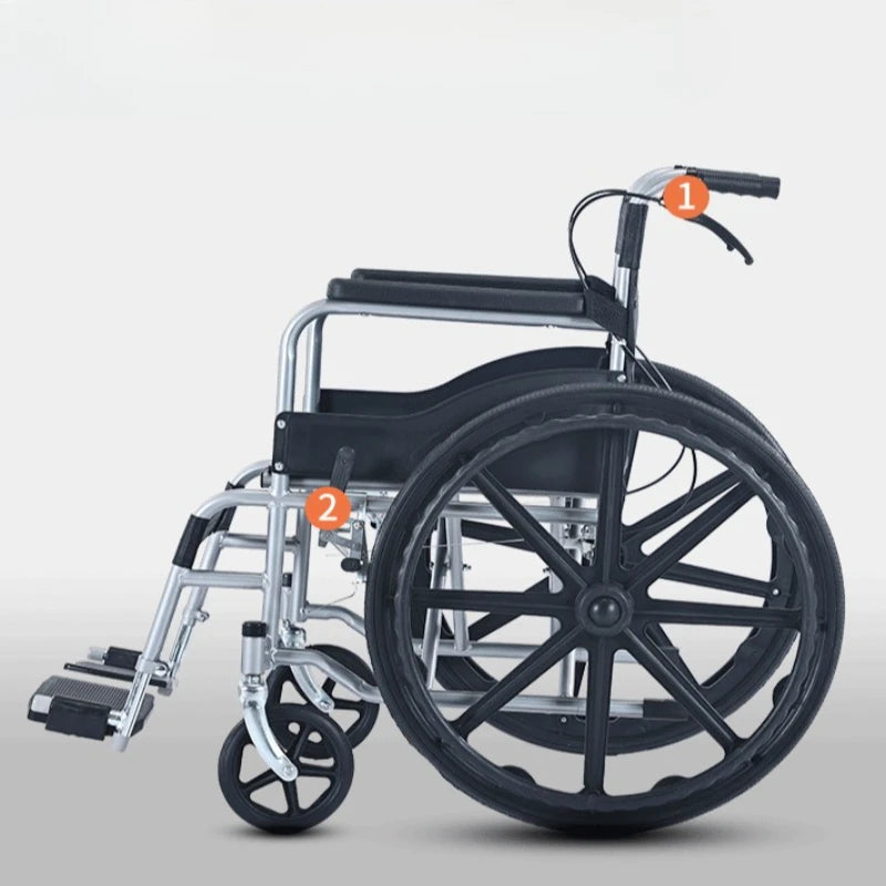 Cadeira de Rodas Dobrável Ultraligeira Dobragem Rápida | Portátil para Idosos e Pessoas com Mobilidade Reduzida