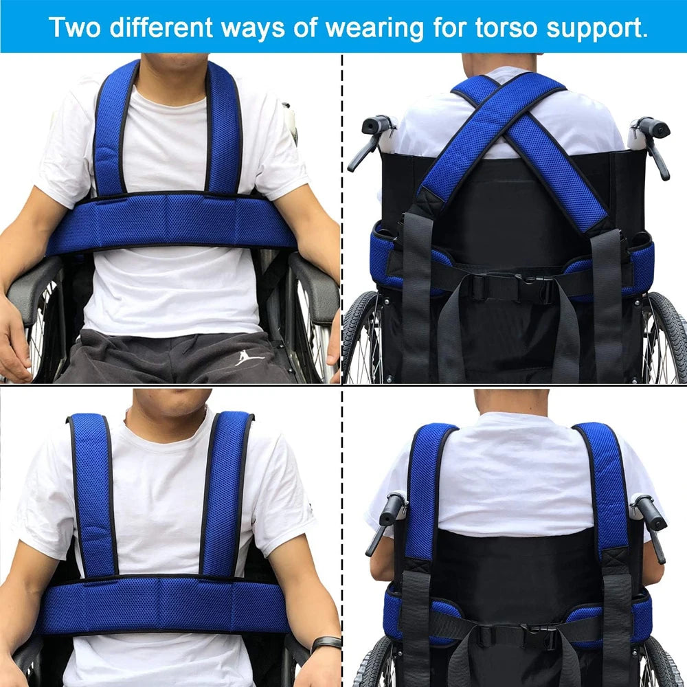 1PCS Wheelchair Seat Belt Torso Support Vest, Full Body Harness Prevent Tilting or Falling, Chest Waist Band Restraint Strap