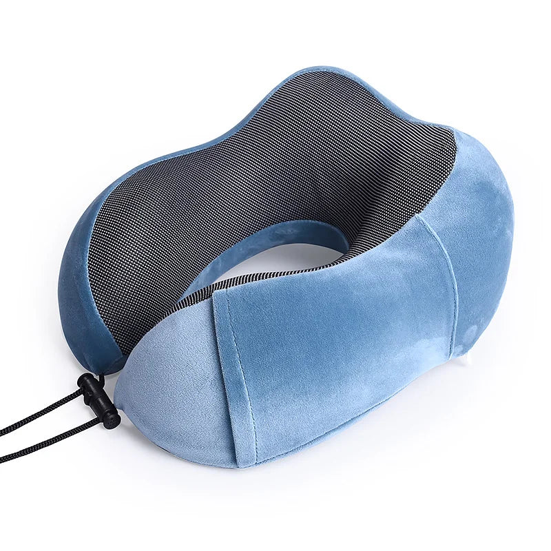 Almofada Cervical em Espuma de Memória em U | Conforto e Suporte para Viagem